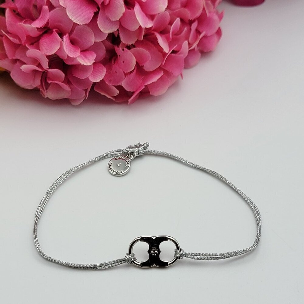 Tory Burch Embrace Ambition Bracelet Silver Adjustable Slider OS